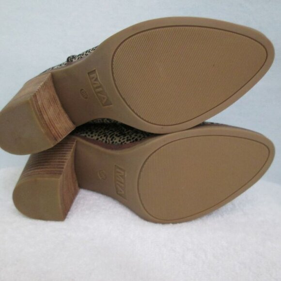 NWOB Mia Tracee Cheeta Print Block Heel Zip Up Ankle Booties-6W - Picture 8 of 14